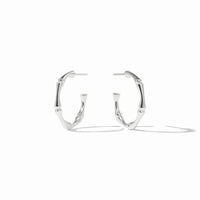 JULIE VOS Bamboo Hoops in Silver/S
