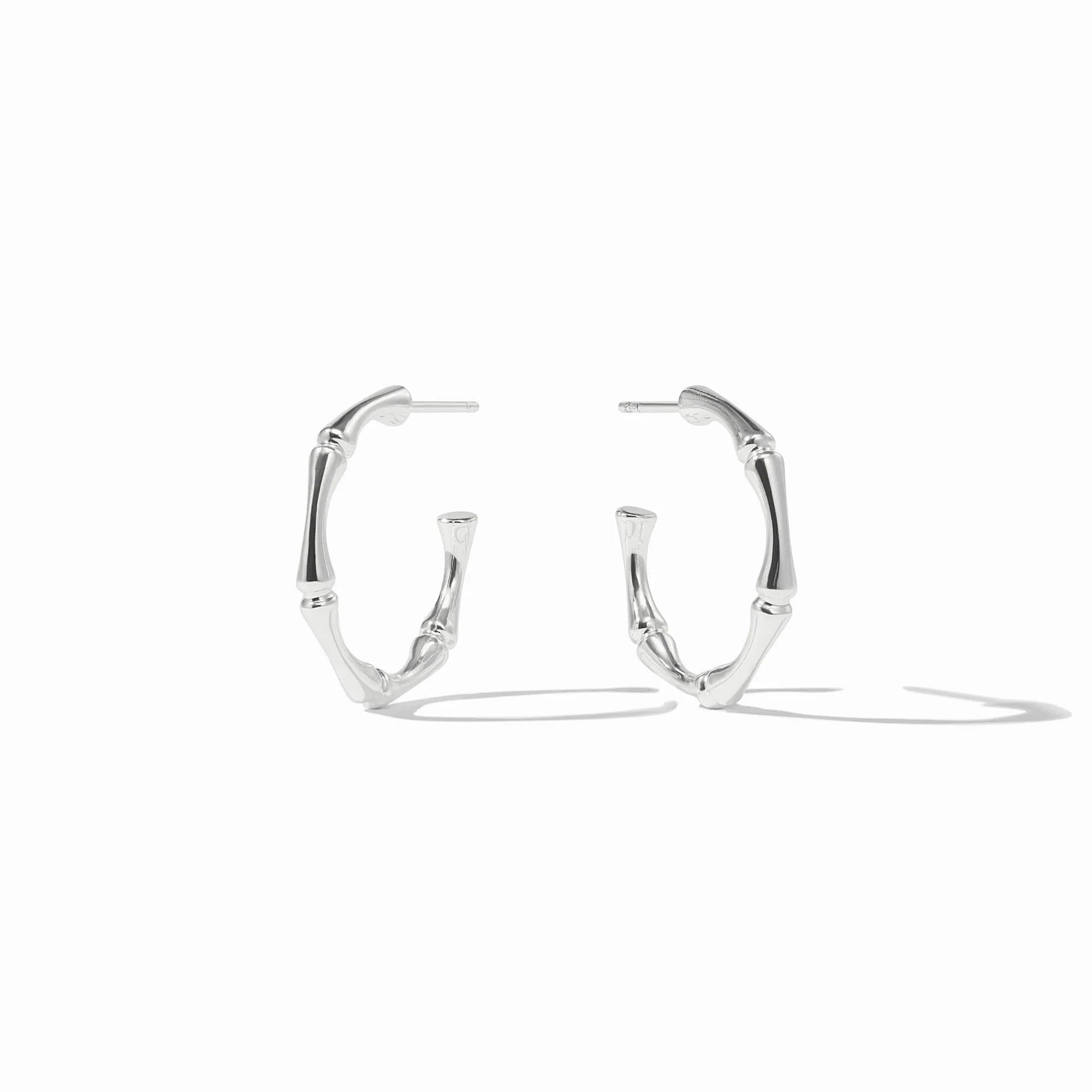 JULIE VOS Bamboo Hoops in Silver/S