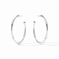 JULIE VOS Bamboo Hoop Silver/L