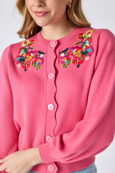 CROSBY Colson Cardigan in Cherry Blossom