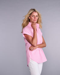 Claridge & King League Shirt in Pink Check Claridge & King