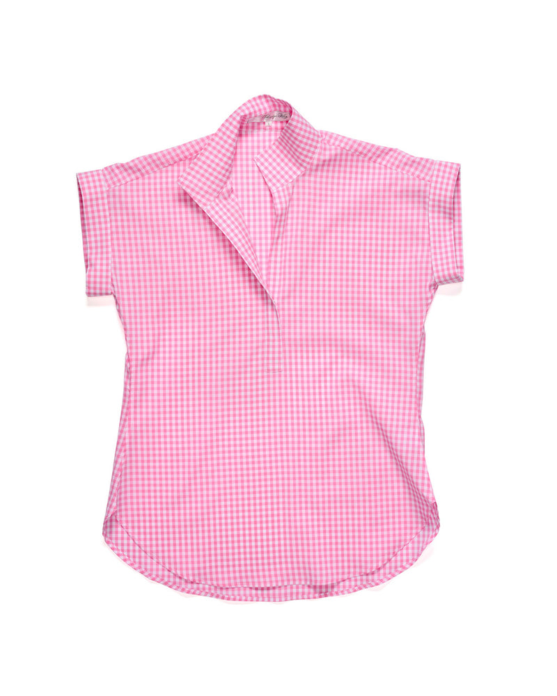 Claridge & King League Shirt in Pink Check Claridge & King