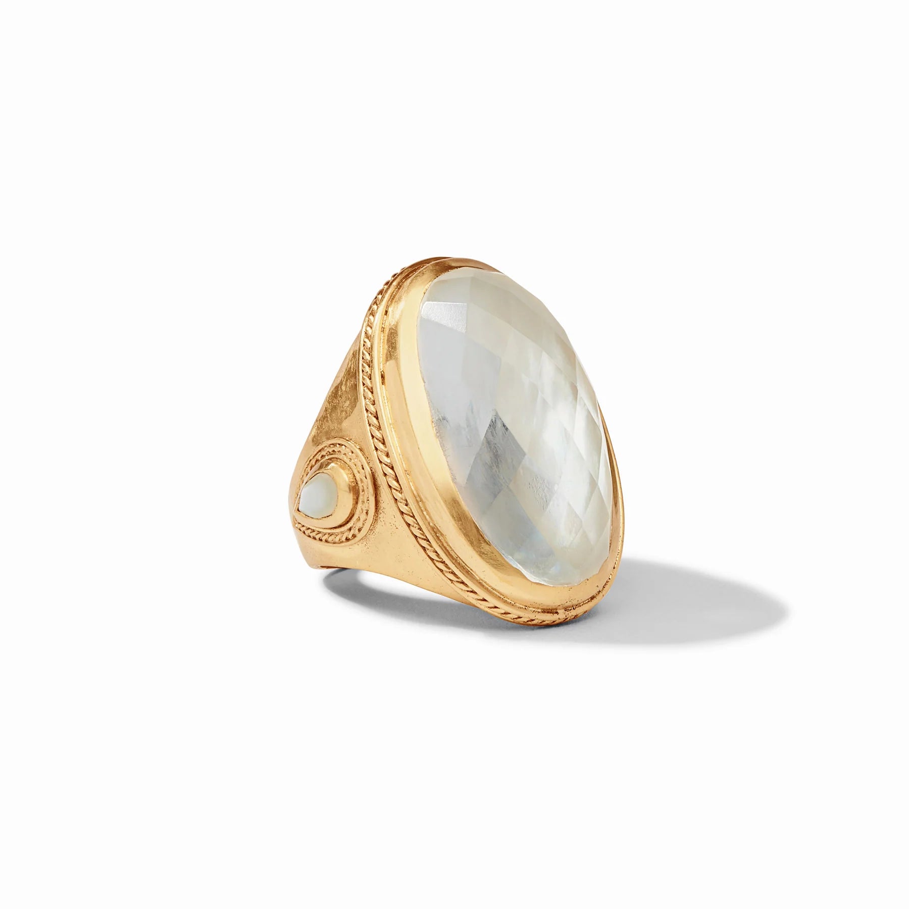 Julie Vos Cannes Statement Ring-Iridescent Clear Crystal- 8