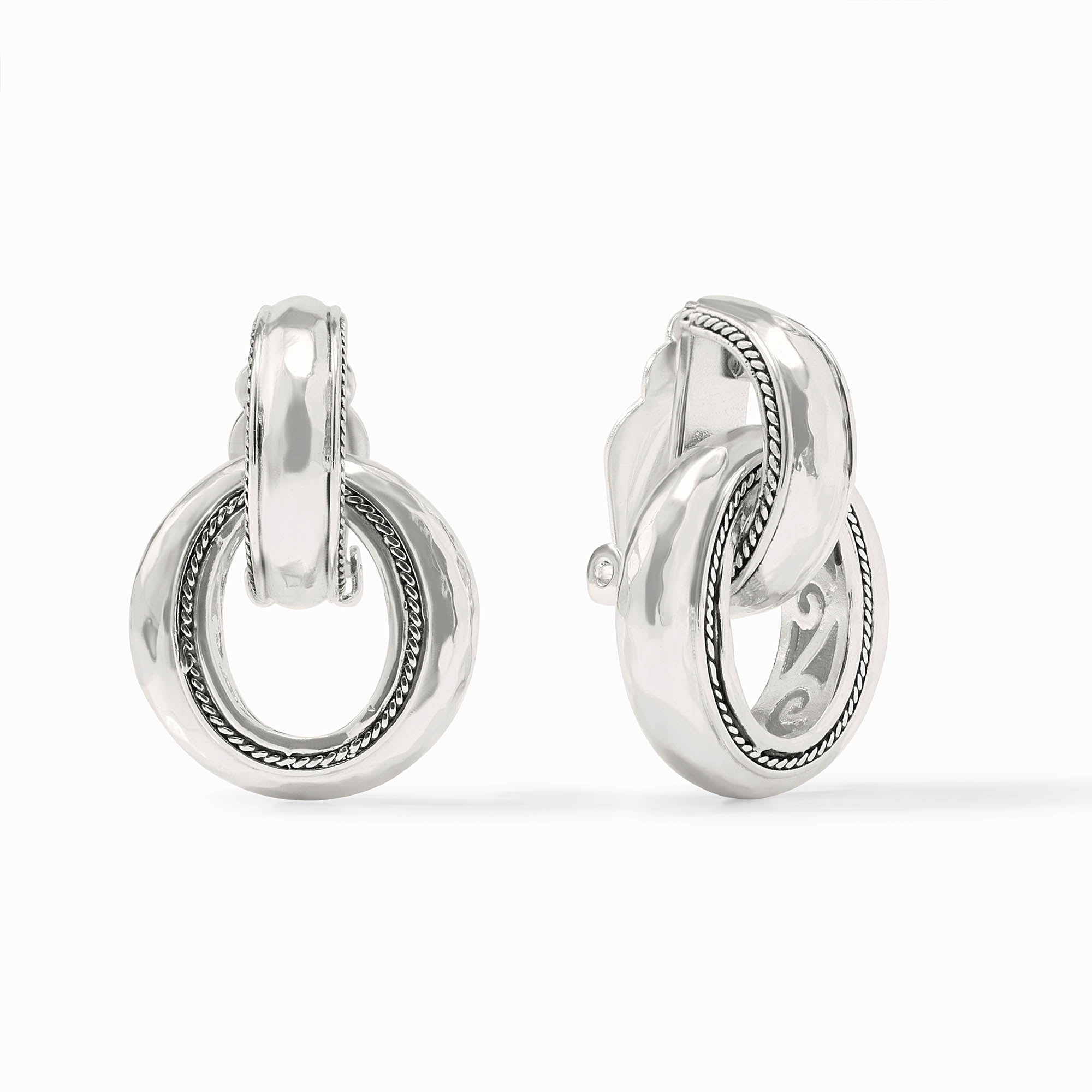 Julie Vos Silver CLIP-ON Cannes Doorknocker Earring 