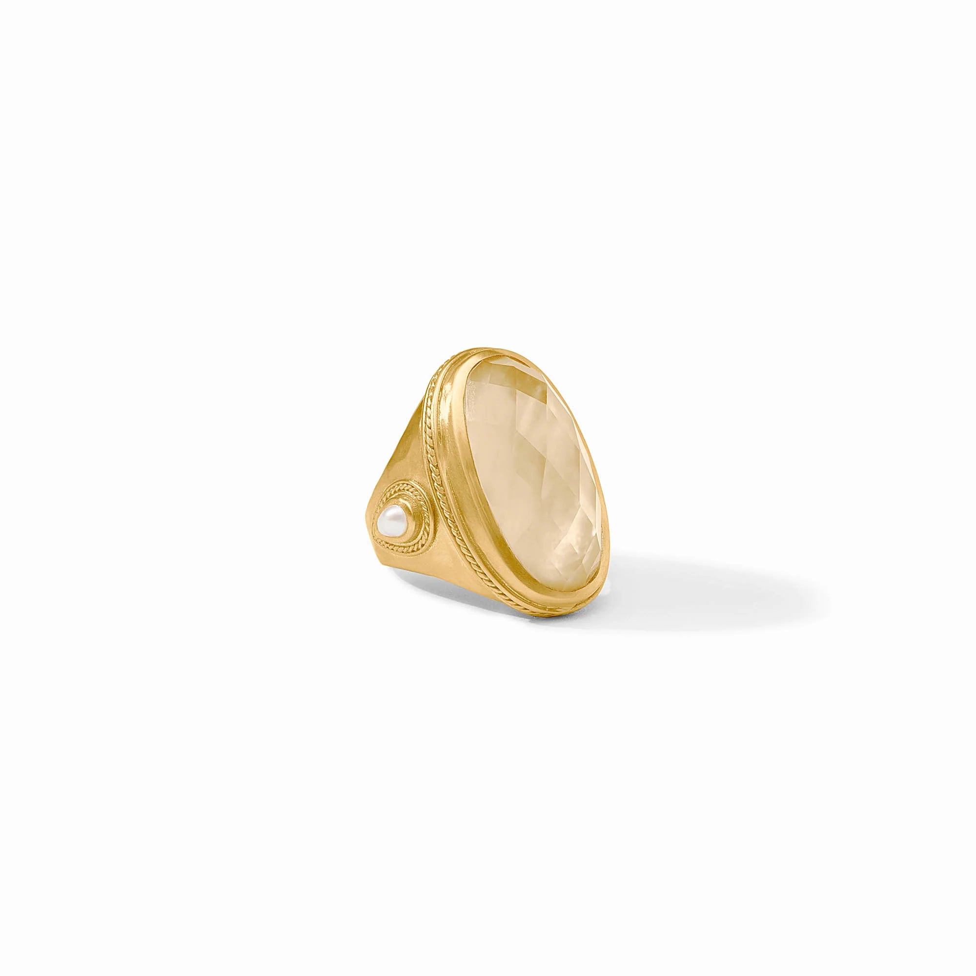 Julie Vos Cannes Statement Ring-Iridescent Champagne-7