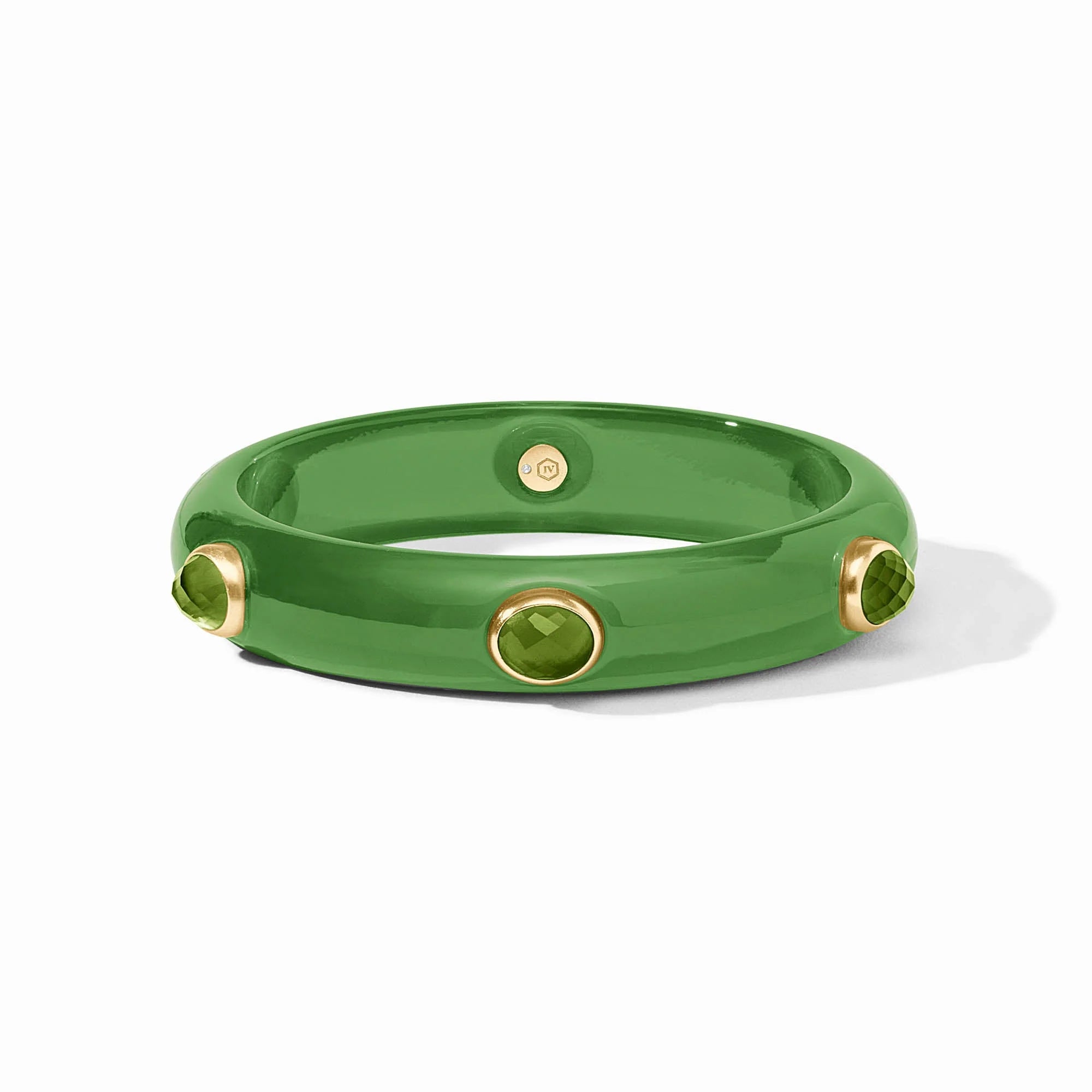 Julie Vos Carnaby Stone Bangle in Palmetto Green