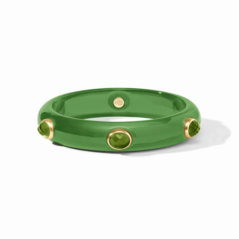 Julie Vos Carnaby Stone Bangle in Palmetto Green