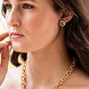 CDW Cleopatra Oval Clip Earrings - Gold/Blue Labradorite Capucine De Wulf