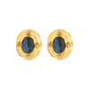 CDW Cleopatra Oval Clip Earrings - Gold/Blue Labradorite Capucine De Wulf