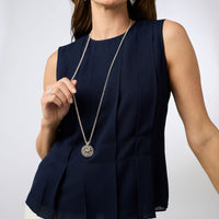 Julie Vos Silver Coin Pendant Necklace