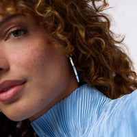 JULIE VOS Crescent Hoop in Silver XL