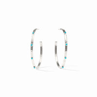 JULIE VOS Crescent Hoop in Silver L