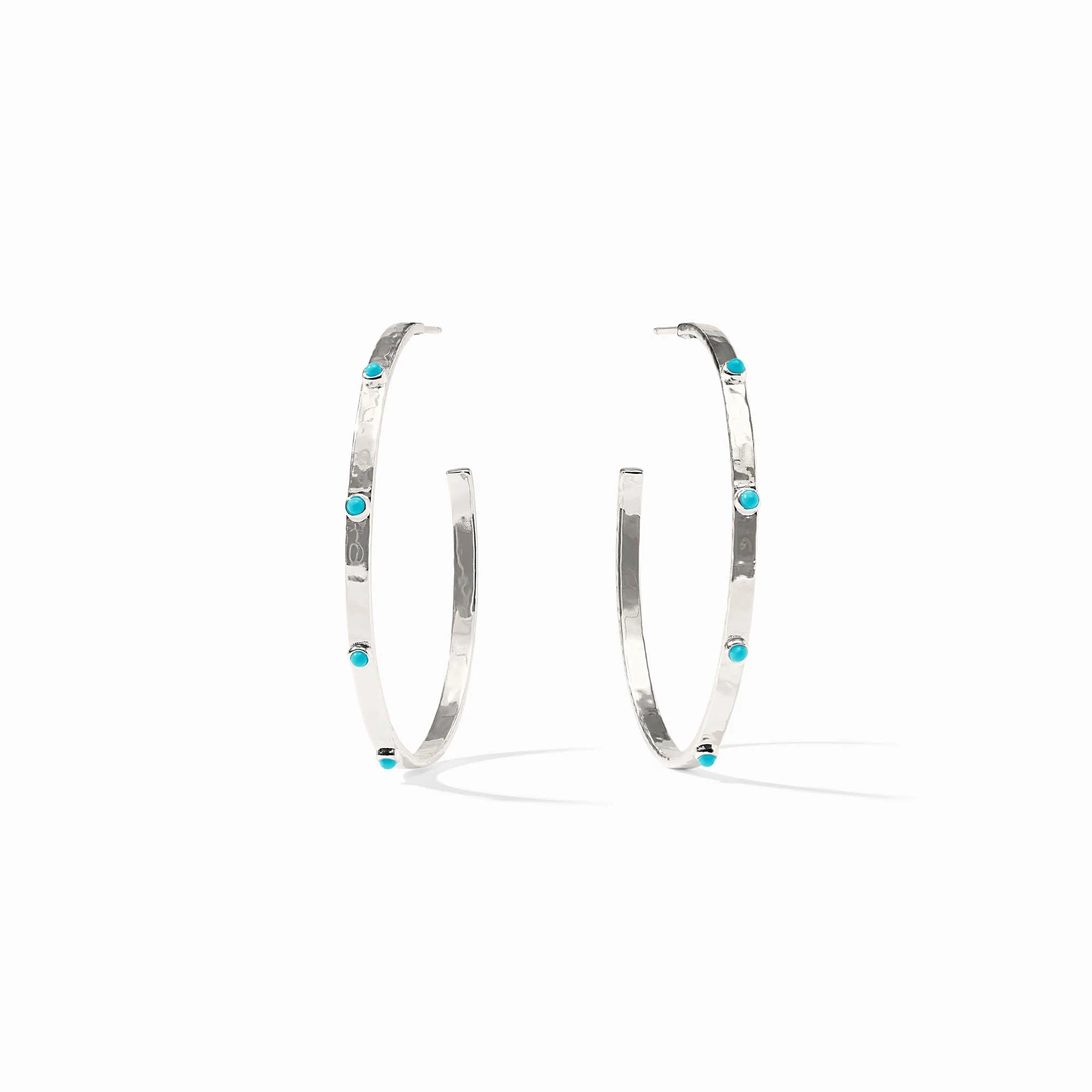 JULIE VOS Crescent Hoop in Silver L