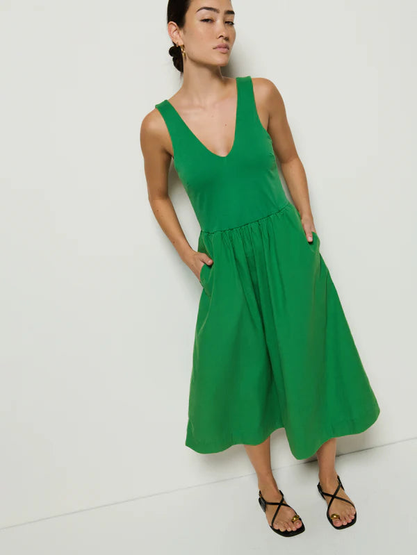 NATION Daria Tank Dress in Green Nation