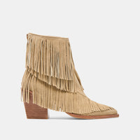 Dolce Vita Torey Taupe Suede Fringe Bootie