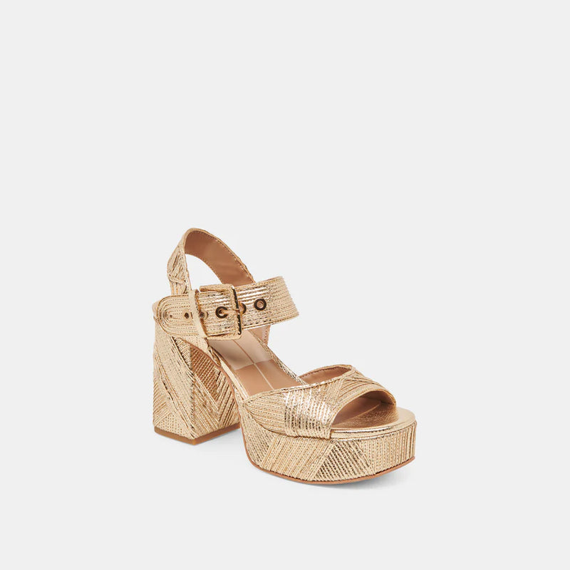 Dolce Vita Bobby Deco Sandal in Gold Dolce Vita