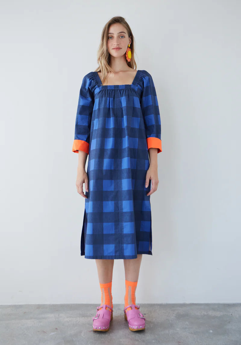 DR BLOOM Sorbete Dress in Blue Gingham Dr Bloom