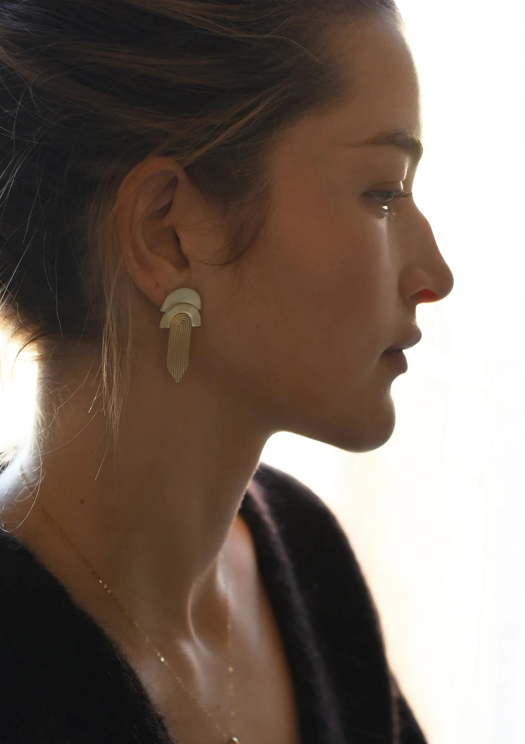Double Waterfall Earrings in Brass 8.6.4