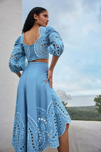 CHARO Finn Skirt in Blue Sealace
