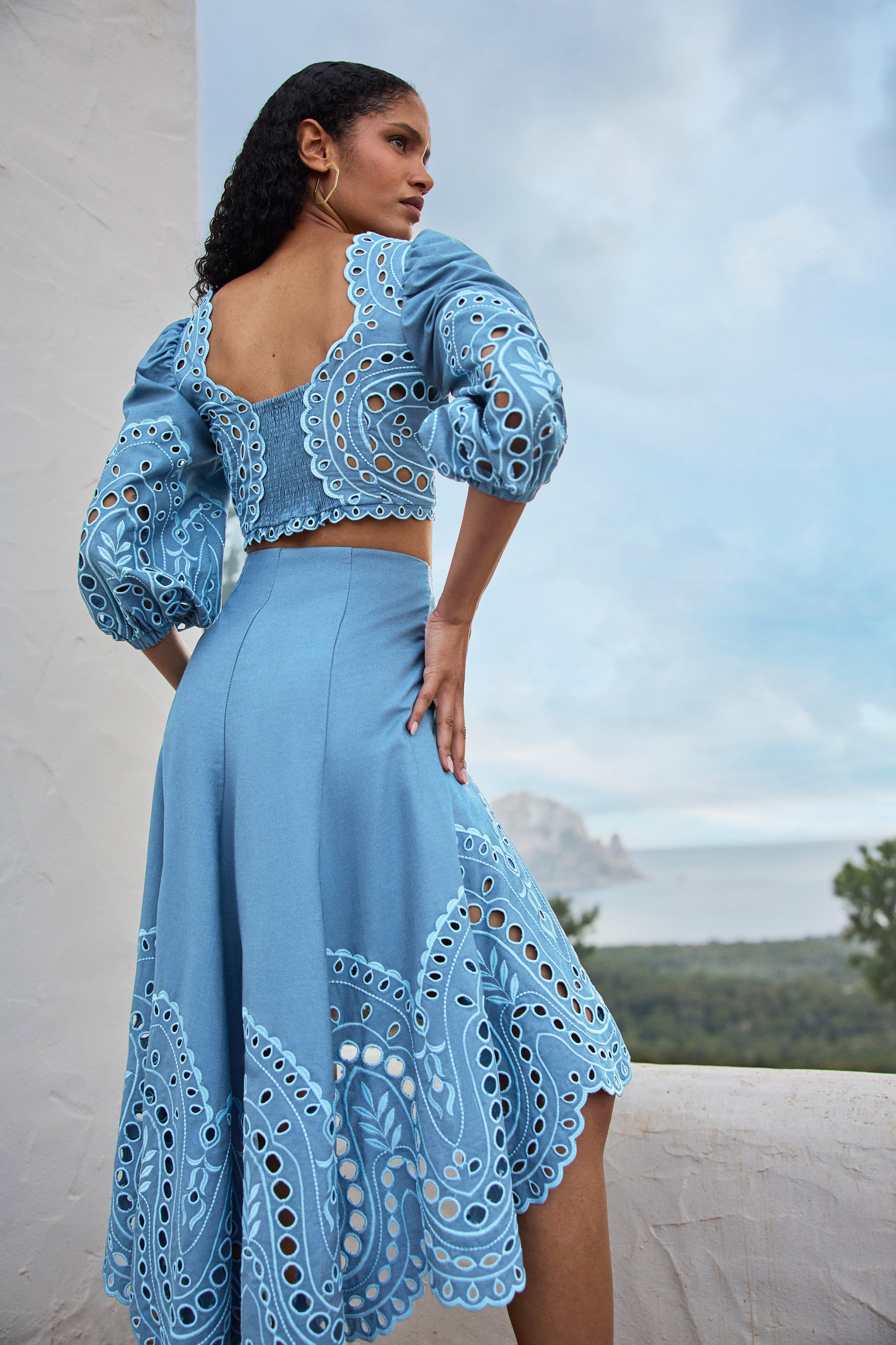 CHARO Finn Skirt in Blue Sealace