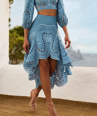 CHARO Finn Skirt in Blue Sealace