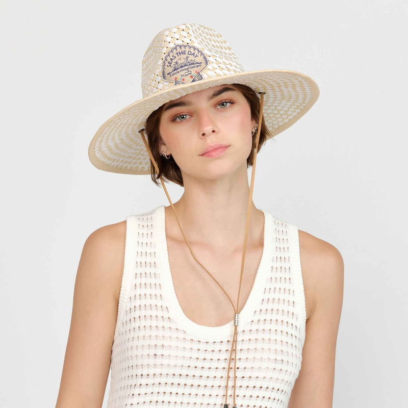 Lifeguard Seas the Day Hat in Ivory/Sand