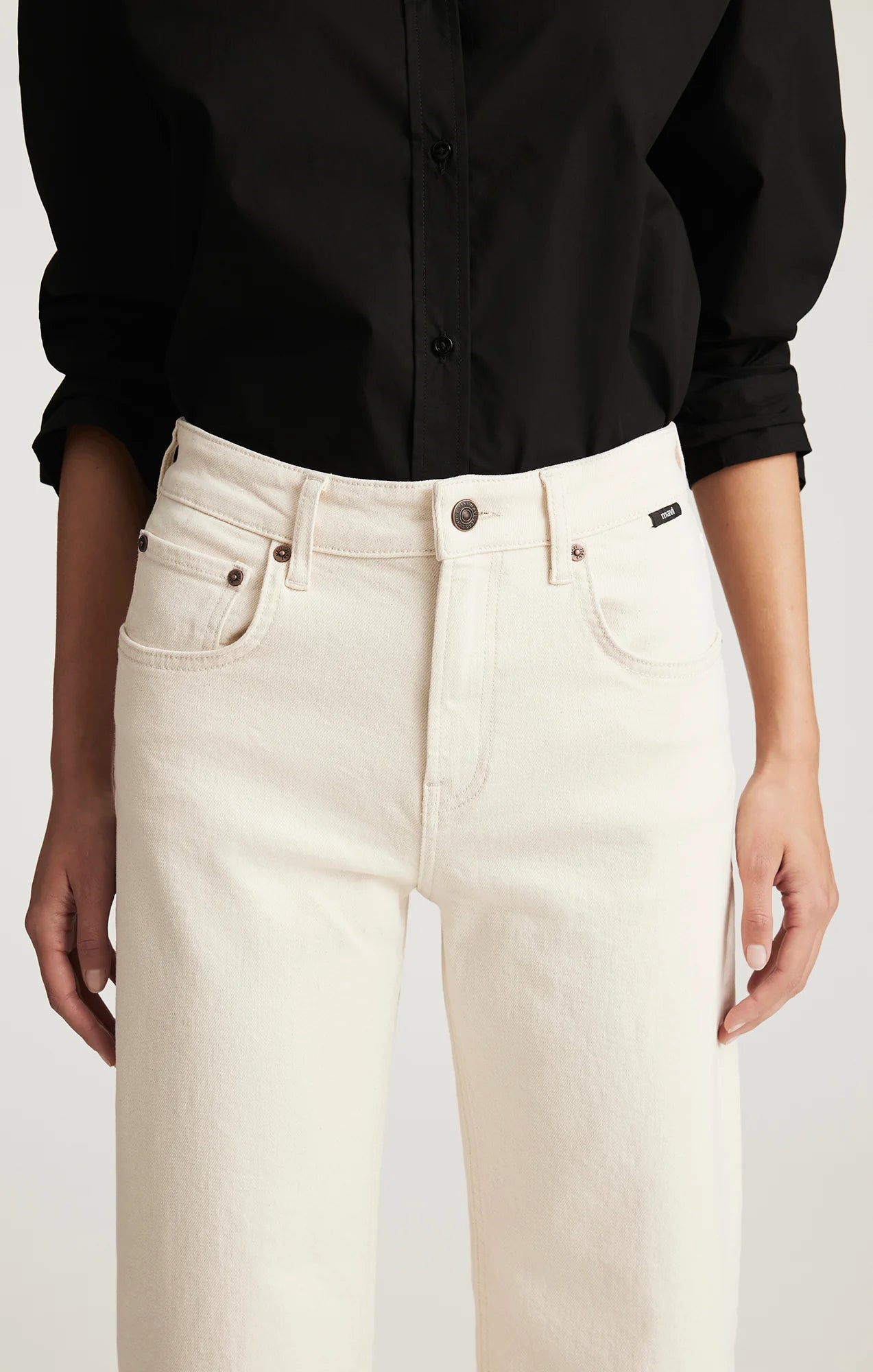 MAVI Nica Barrel Leg Jeans in Beige