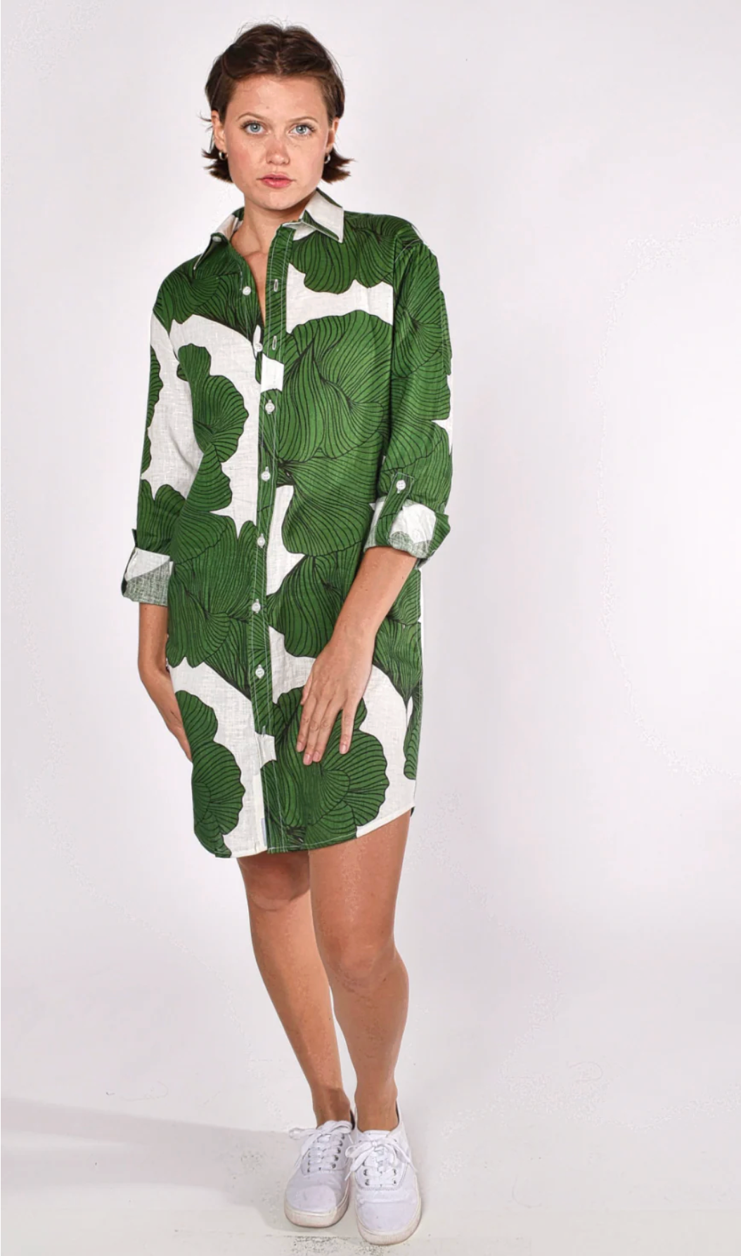 EMILY PHILLIPS Green Ginko Mini Dress
