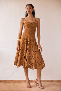 CHARO Glimmer Dress in Brown Sealace