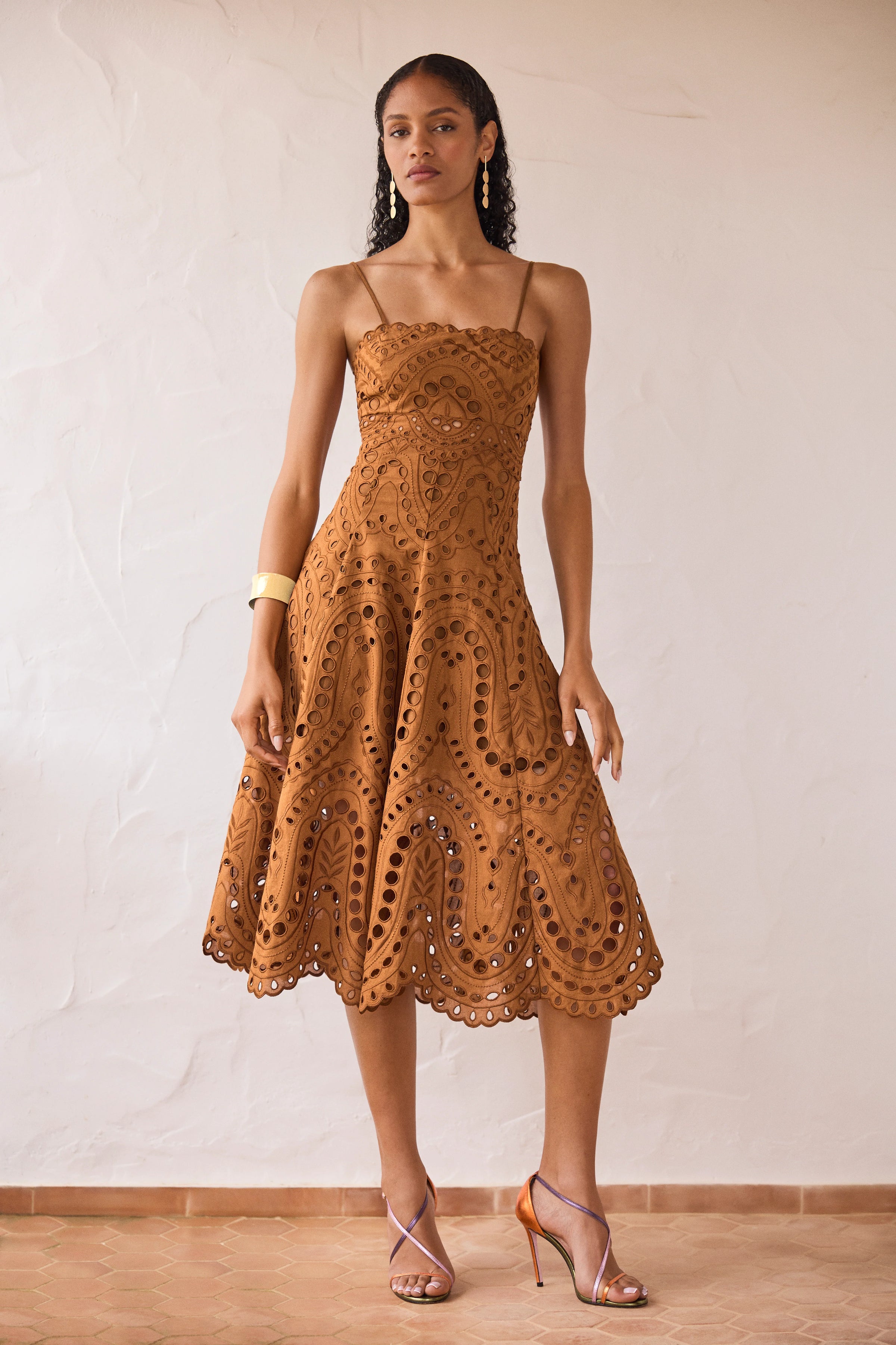 CHARO Glimmer Dress in Brown Sealace