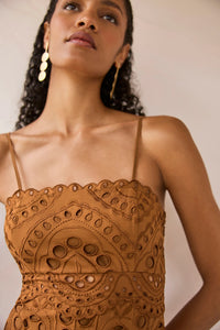 CHARO Glimmer Dress in Brown Sealace