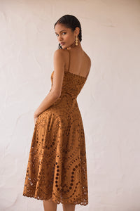 CHARO Glimmer Dress in Brown Sealace