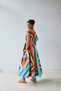 HFF Flared Dress in Awning Stripes