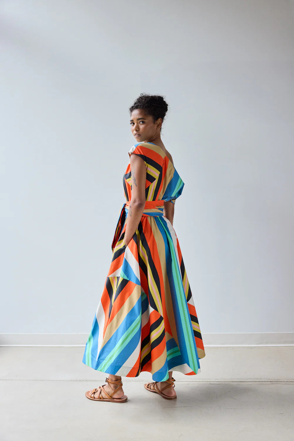 HFF Flared Dress in Awning Stripes