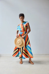 HFF Flared Dress in Awning Stripes