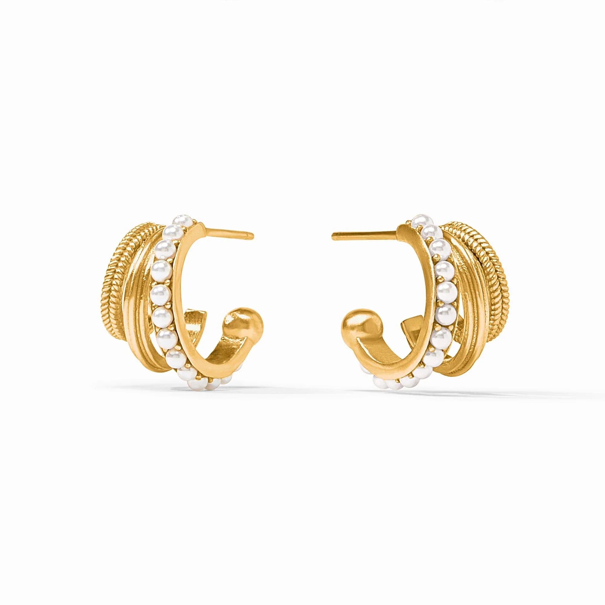 Julie Vos Triple Hydra Earring in Pearl