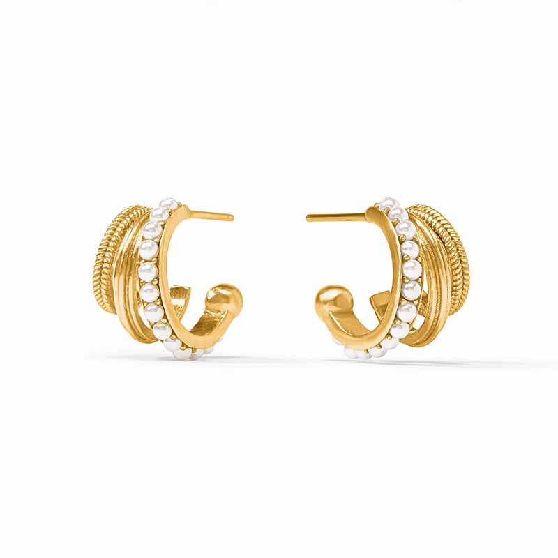 Julie Vos Triple Hydra Earring in Pearl