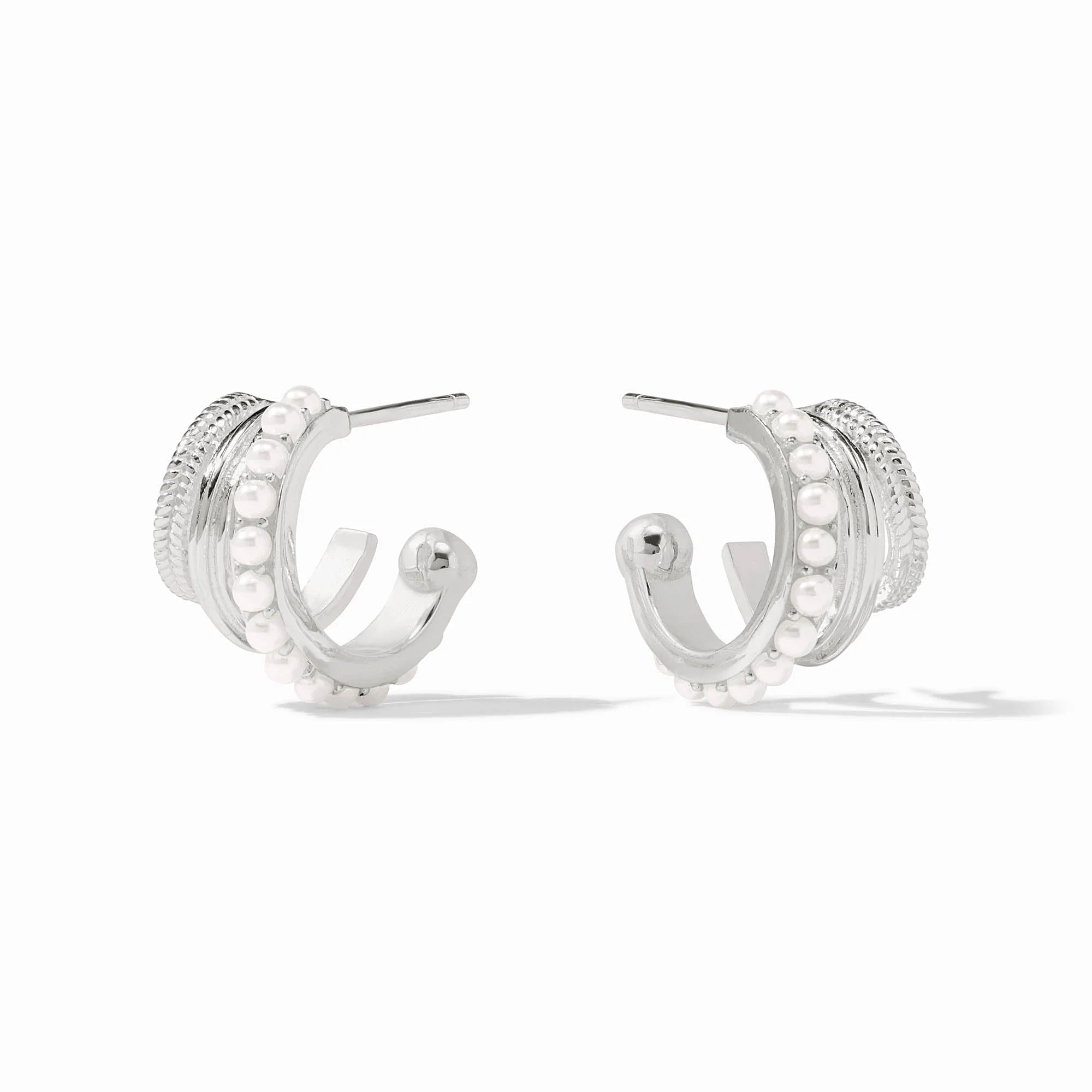 JULIE VOS Triple Hoop Earring in Pearl