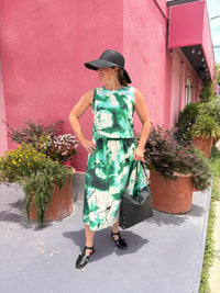 Sofia Agatha Blouse in Green Watercolor
