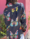 Vilagallo Blue Floral Butterfly Blouse