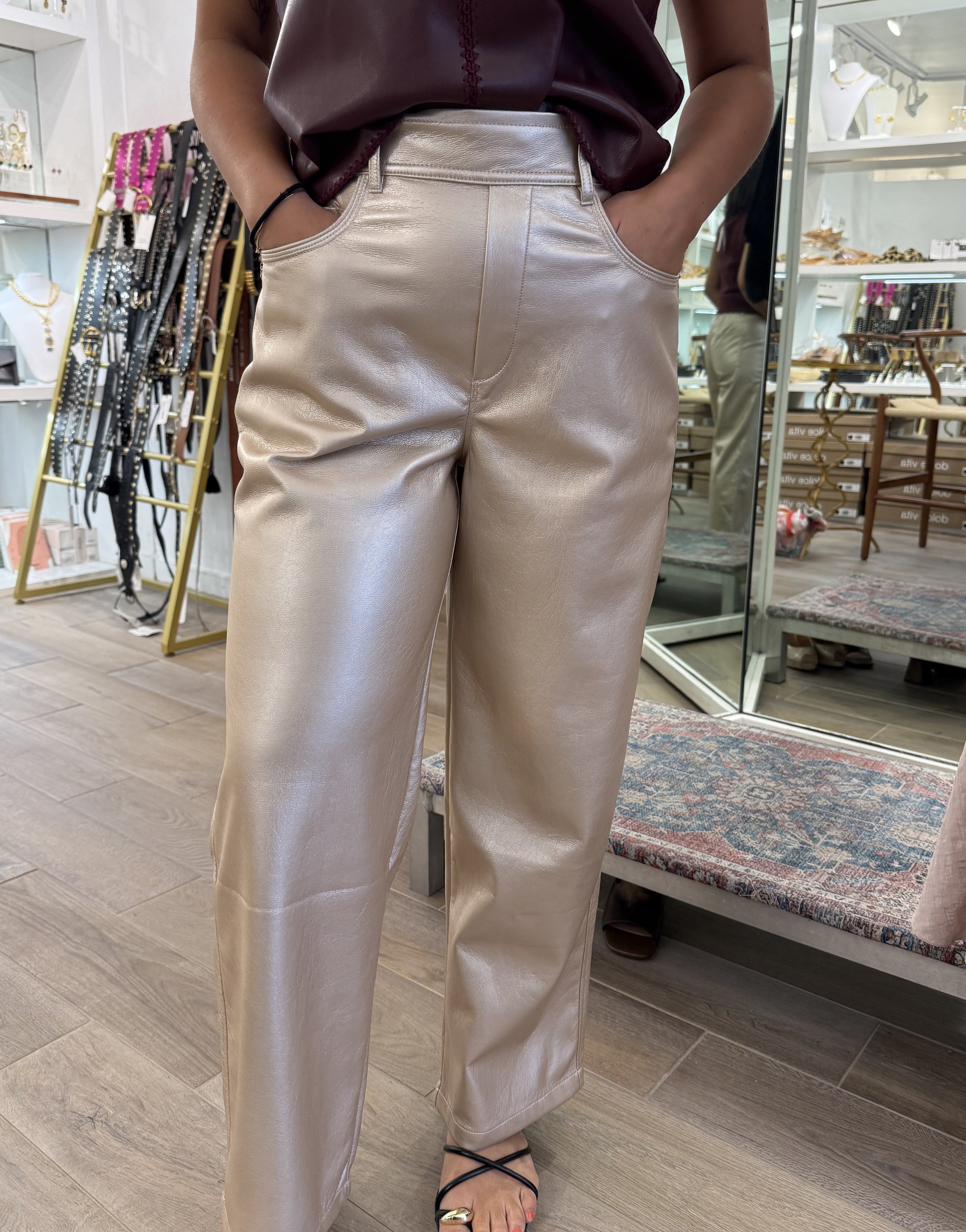 Melissa Nepton Morela Pant in Metallic Pearl