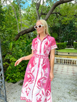 Sydney Shirt Dress in Iris Pink