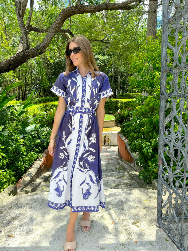 Sydney Shirt Dress in Iris Navy