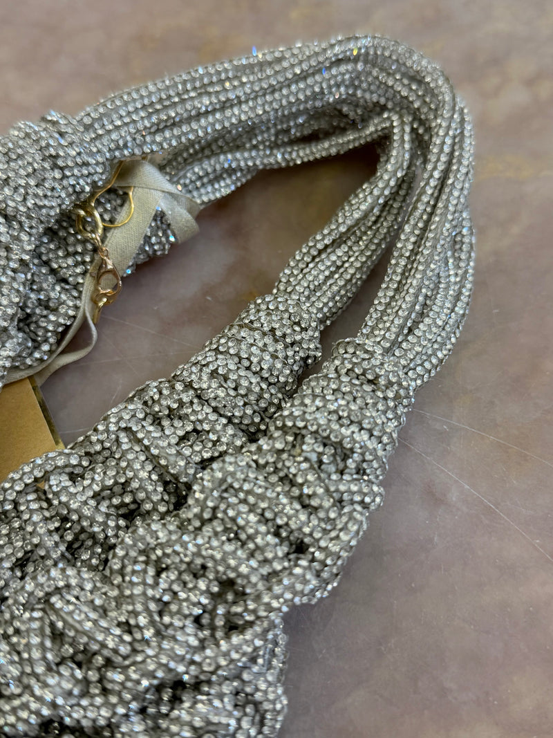 PHO FIRENZE Woven Bag in Silver