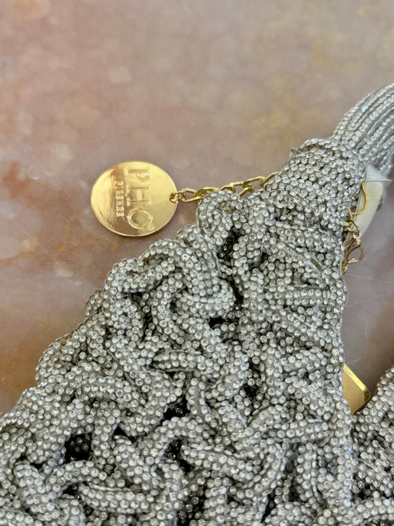 PHO FIRENZE Woven Bag in Silver