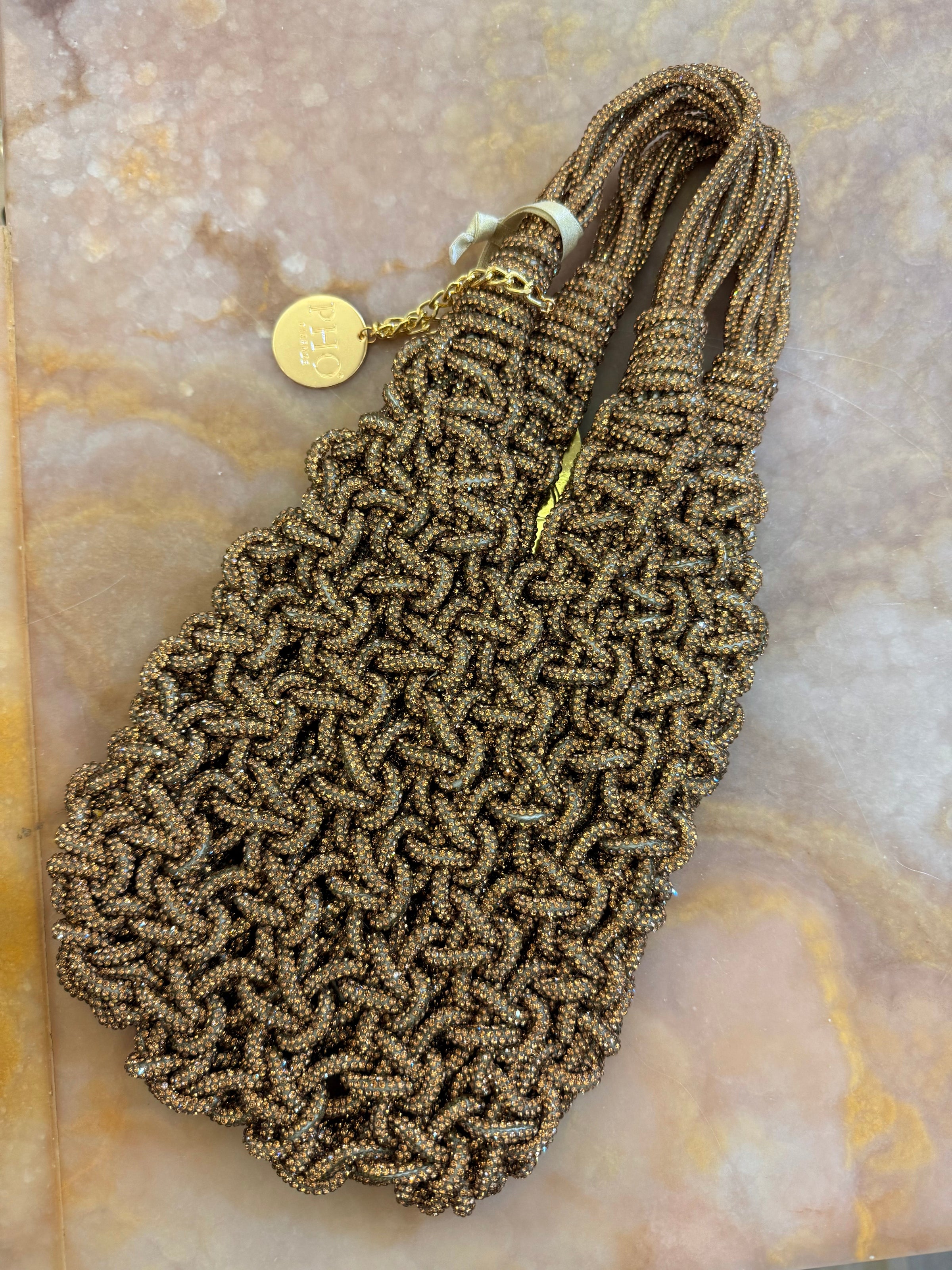 PHO FIRENZE Woven Bag in Gold
