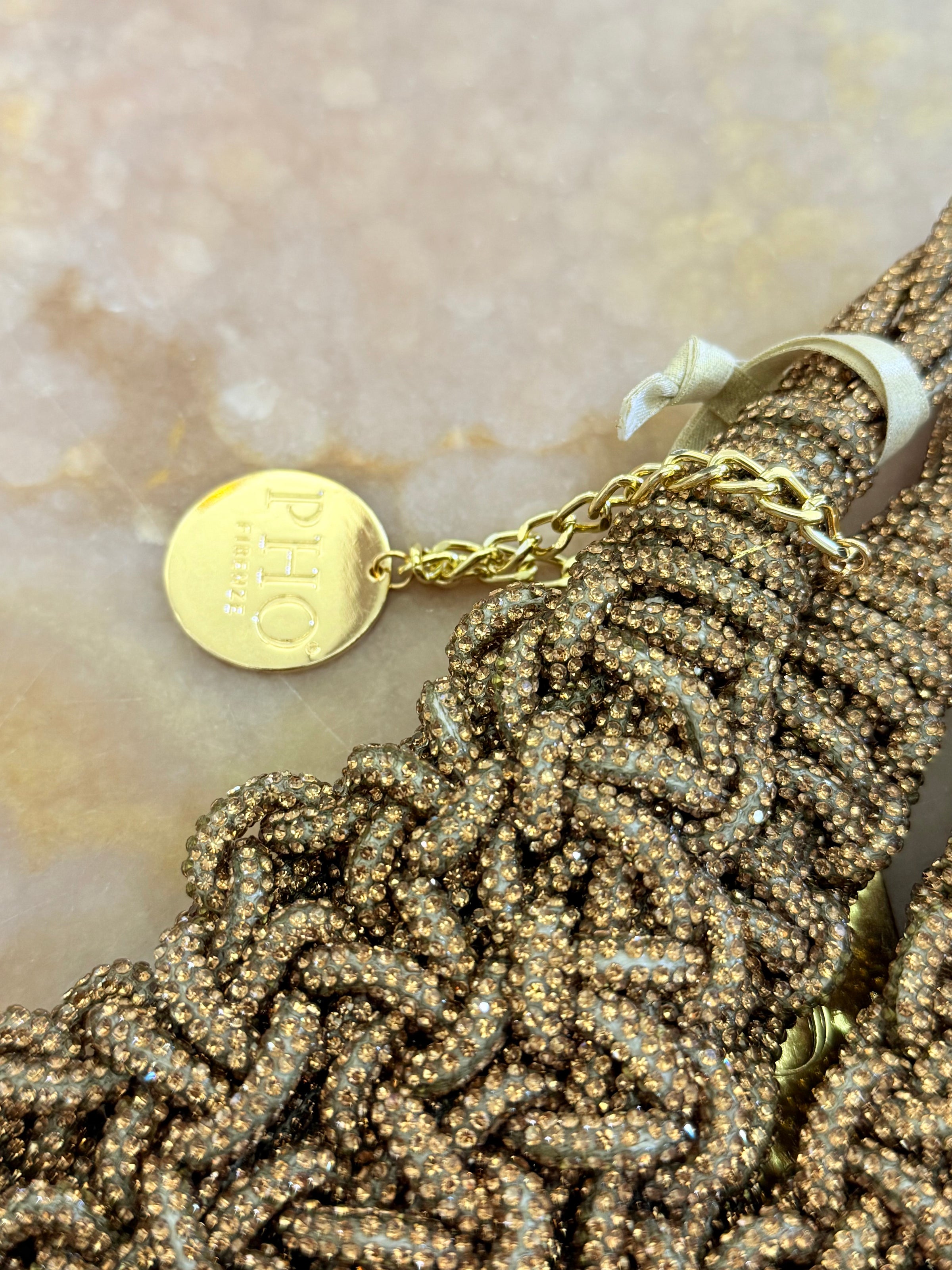 PHO FIRENZE Woven Bag in Gold