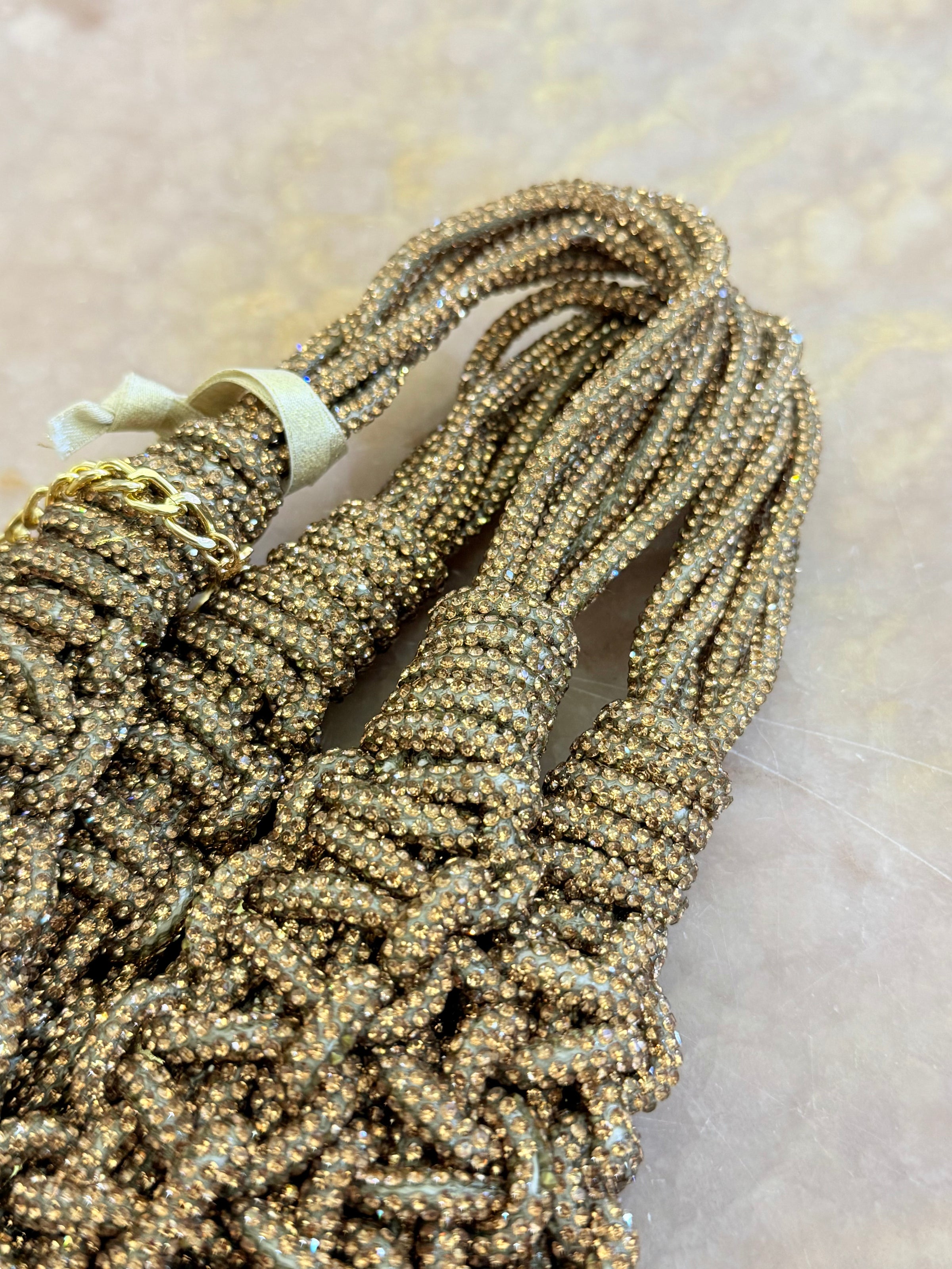 PHO FIRENZE Woven Bag in Gold