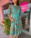 FSP Brown and Turquoise Embroidered Dress