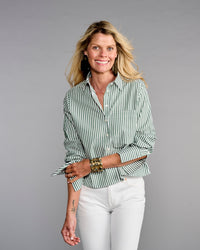 Claridge & King Evergreen Stripe Blouse